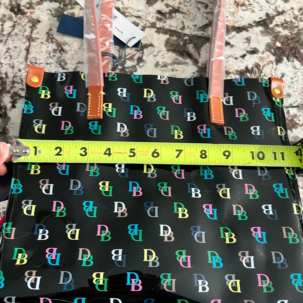 Dooney & Bourke Black Tote with Multicolor Logo - Picture 3 of 5